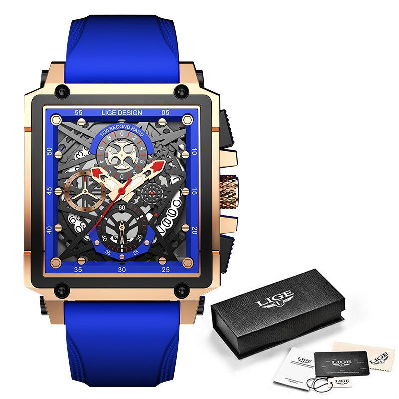 Lige Men's Chronograph Multifunction Stainless Steel & Alloy Watch 30m