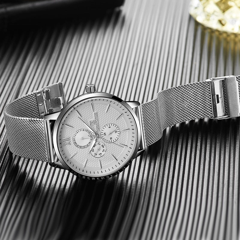 Men's Naviforce Luxury Waterproof Ultra Thin Steel Casual Quartz Sports Wrist Watch