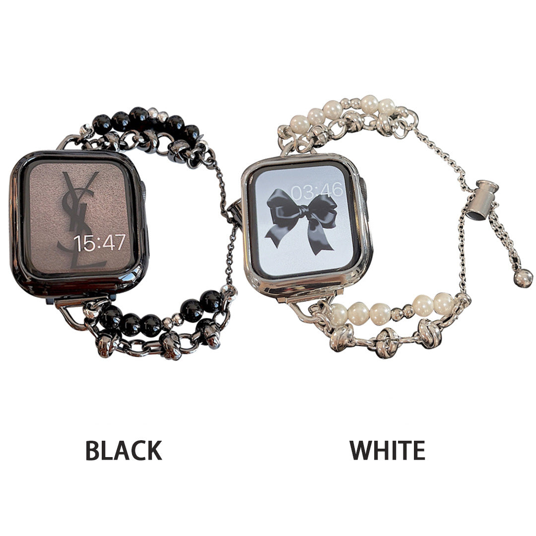 Apple S8 Watchband for Apple iWatch SE Fragrant Pearl Stainless Steel