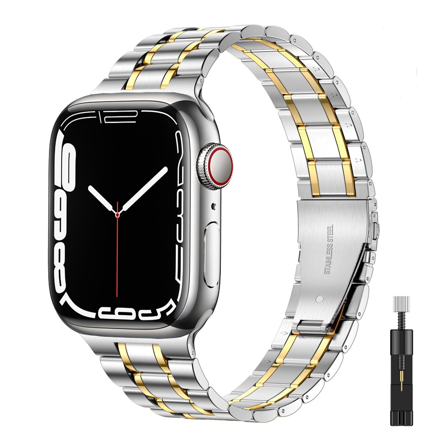 Apple Watch S3 S4 S5 iwatch S7 S8 S9 Stainless Steel Fine Metal Watch Band