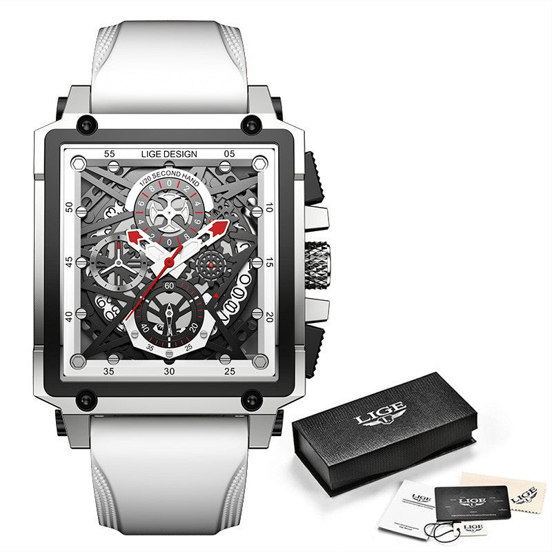 Lige Men's Chronograph Multifunction Stainless Steel & Alloy Watch 30m