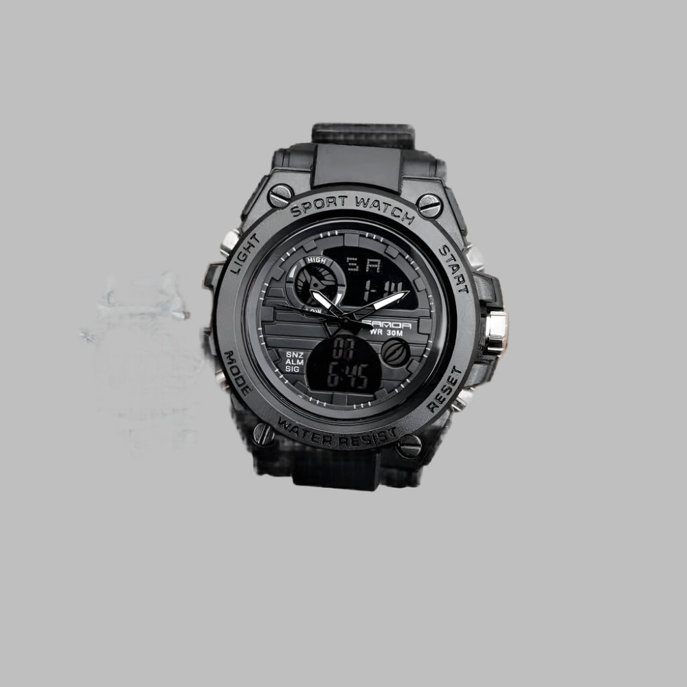 SANDA 739 Men's Sports Style Wristwatch Dual Display Clock Waterproof