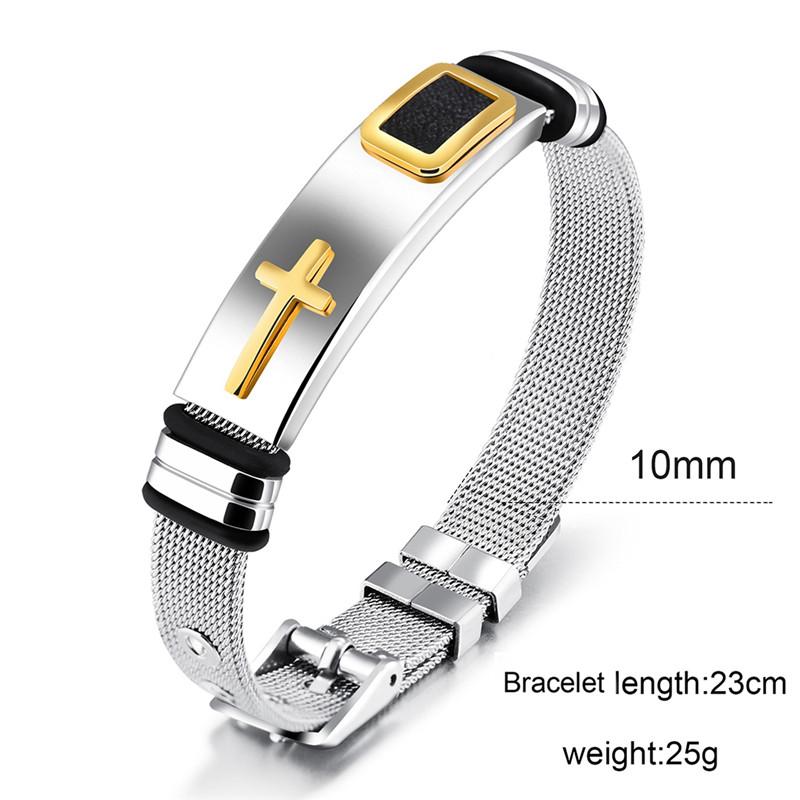 Men's Stainless Steel Cross Bracelet