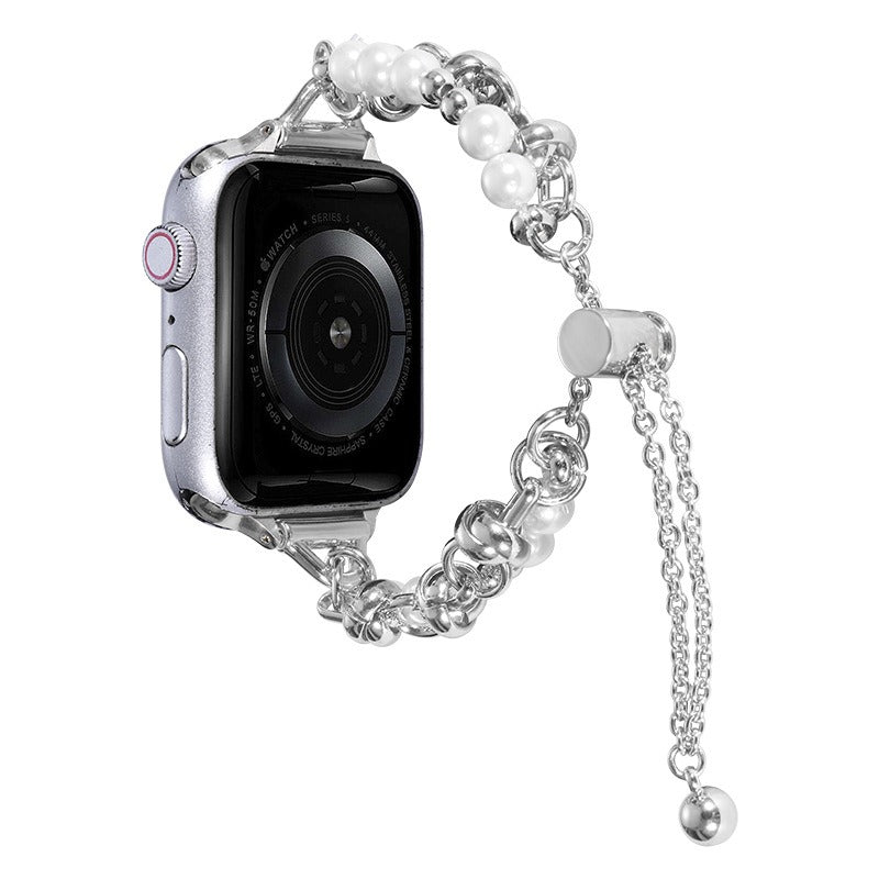 Apple S8 Watchband for Apple iWatch SE Fragrant Pearl Stainless Steel
