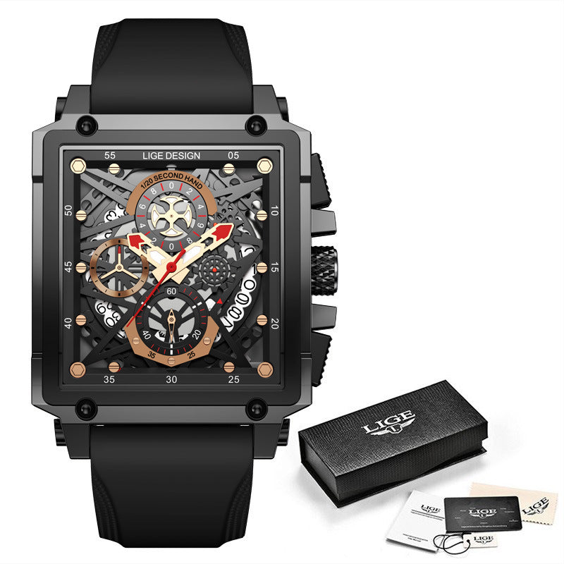 Lige Men's Chronograph Multifunction Stainless Steel & Alloy Watch 30m