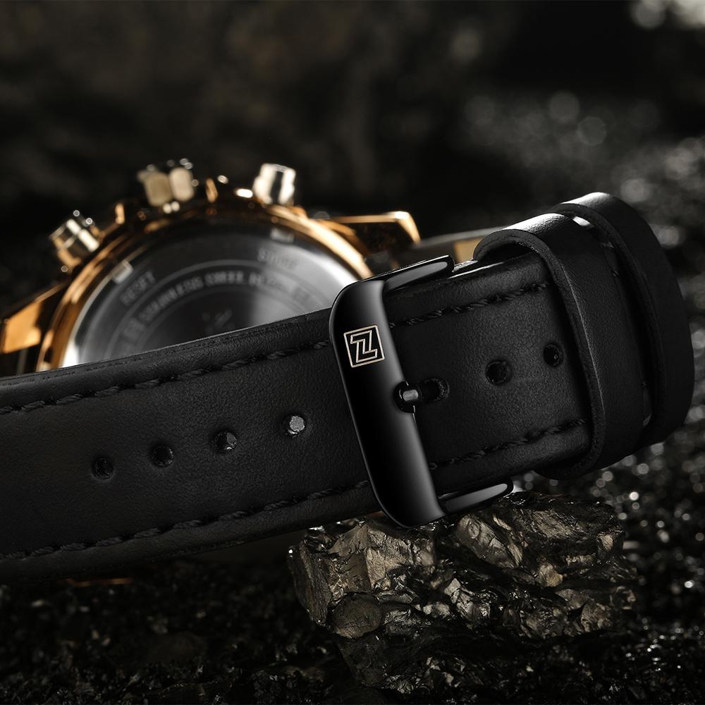 Naviforce Leather Quartz Watch Men's Sports Wristwatch