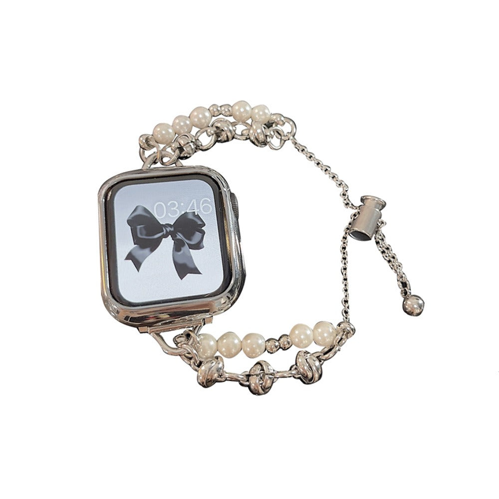 Apple S8 Watchband for Apple iWatch SE Fragrant Pearl Stainless Steel