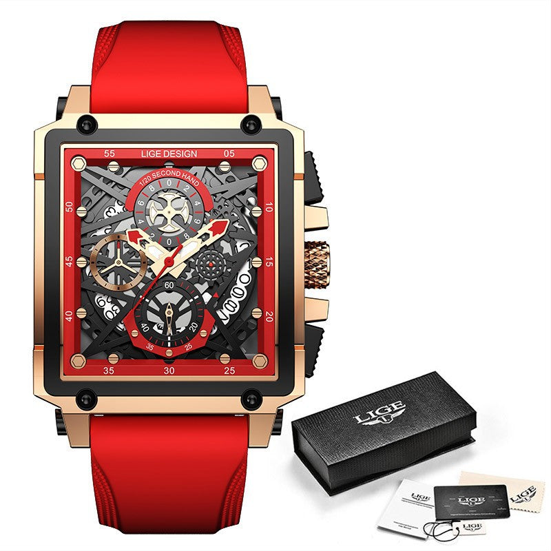 Lige Men's Chronograph Multifunction Stainless Steel & Alloy Watch 30m