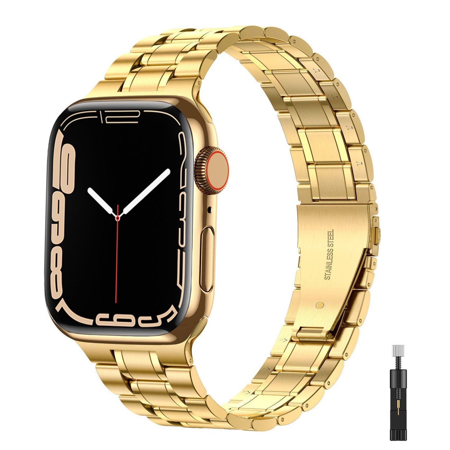 Apple Watch S3 S4 S5 iwatch S7 S8 S9 Stainless Steel Fine Metal Watch Band