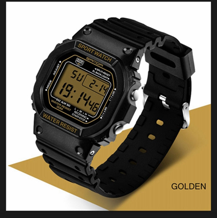 SANDA 329 Digital Casual Sports Classic Square Face Watch for Men