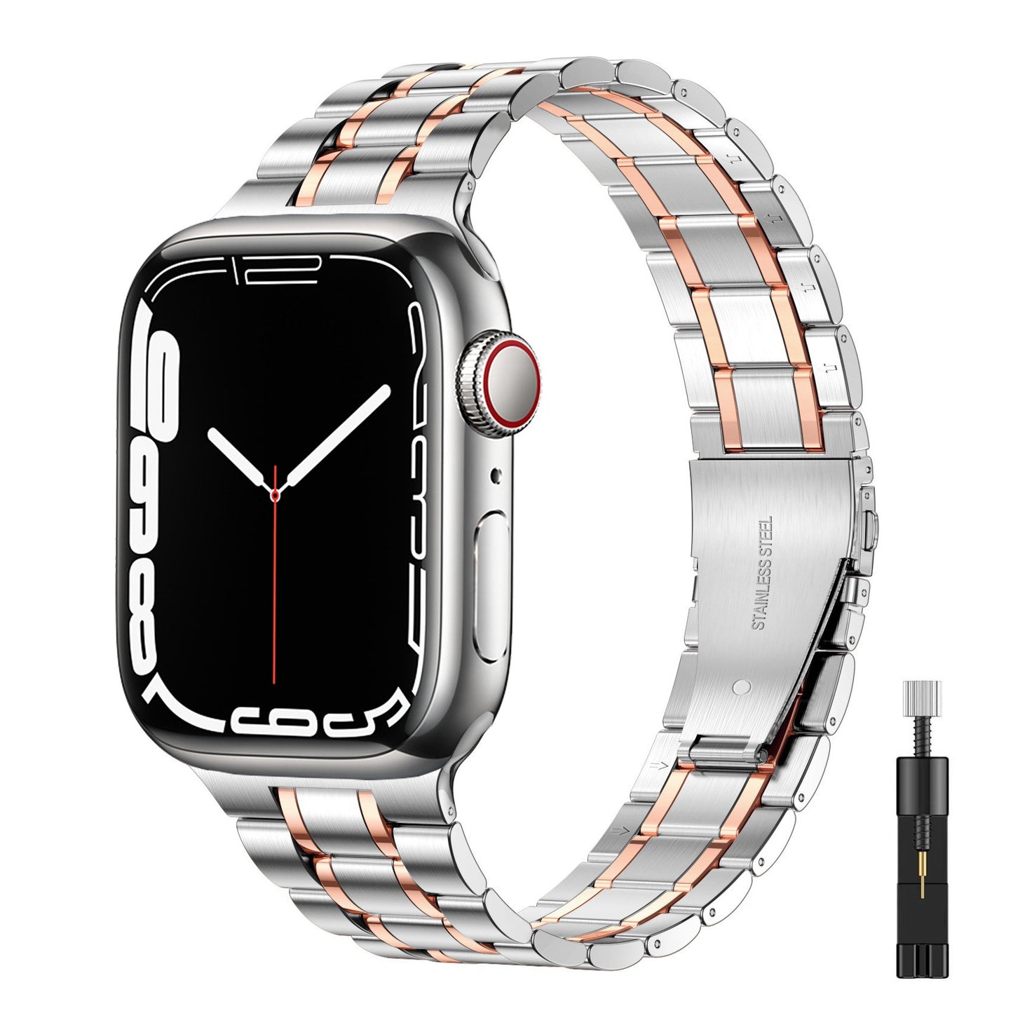 Apple Watch S3 S4 S5 iwatch S7 S8 S9 Stainless Steel Fine Metal Watch Band