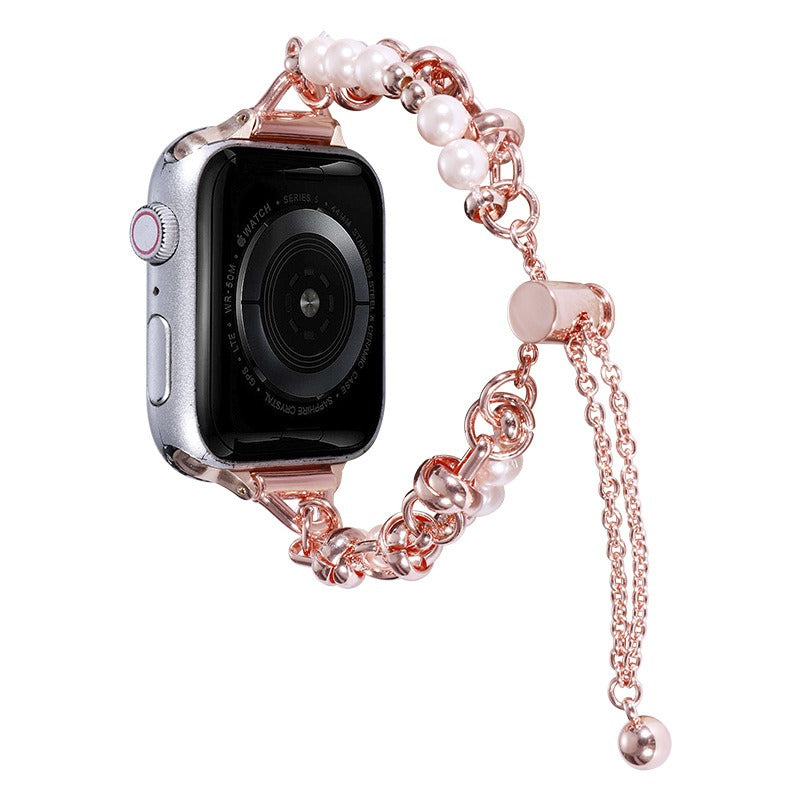 Apple S8 Watchband for Apple iWatch SE Fragrant Pearl Stainless Steel