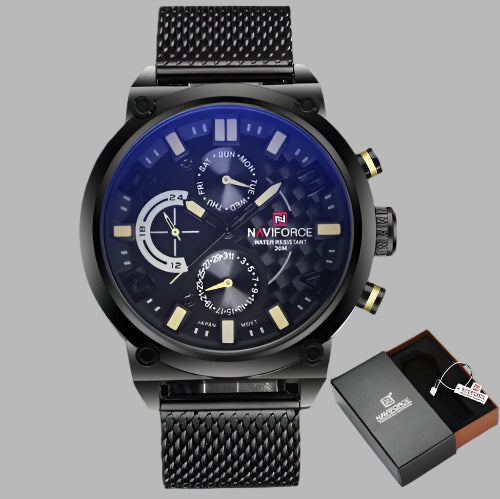 Naviforce Men's Stainless Steel Quartz Sports Wrist Watch