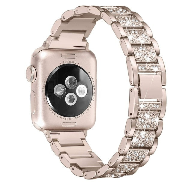 Apple Women's 40/44 38/42mm Diamond Band for Apple Watch S1 S2 S3 S4 Stainless Steel Strap