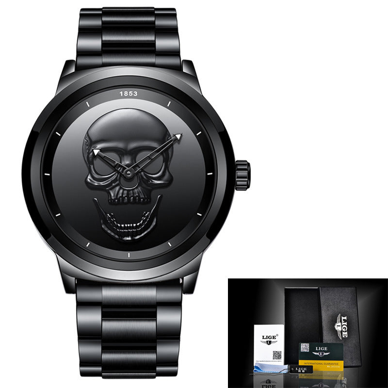 LIGE Skull Stereoscopic Watch