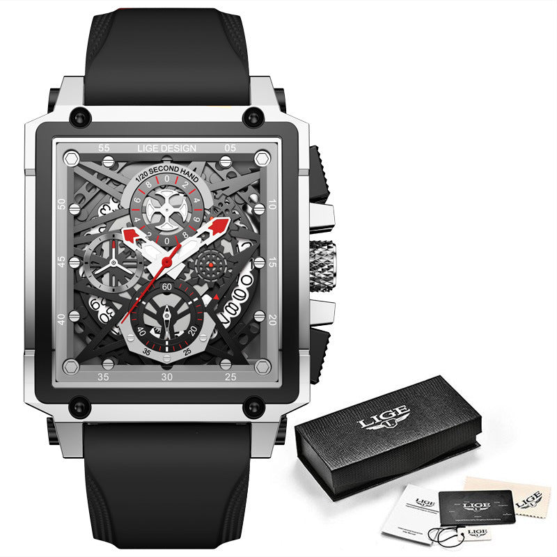 Lige Men's Chronograph Multifunction Stainless Steel & Alloy Watch 30m