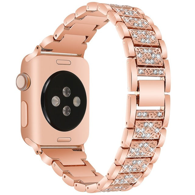 Apple Women's 40/44 38/42mm Diamond Band for Apple Watch S1 S2 S3 S4 Stainless Steel Strap