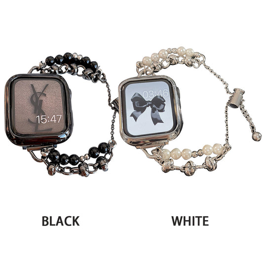 Apple S8 Watchband for Apple iWatch SE Fragrant Pearl Stainless Steel
