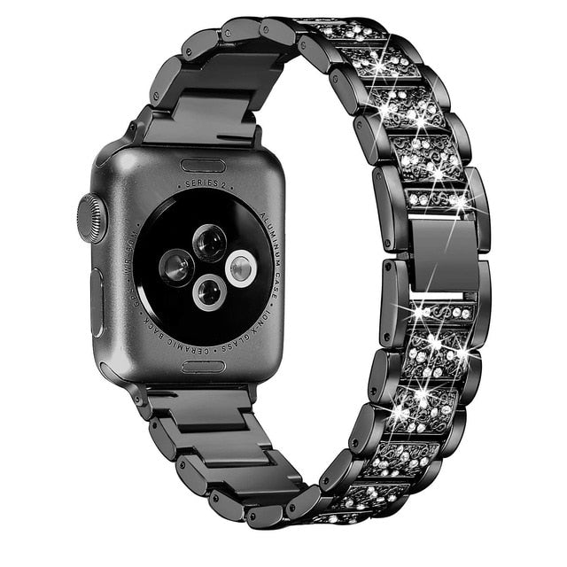 Apple Women's 40/44 38/42mm Diamond Band for Apple Watch S1 S2 S3 S4 Stainless Steel Strap