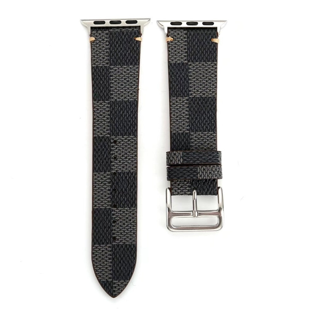 Plaid Leather Watchband for Apple Watch iwatch 38/40mm 42/44mm Series S1 S2 S3 S4