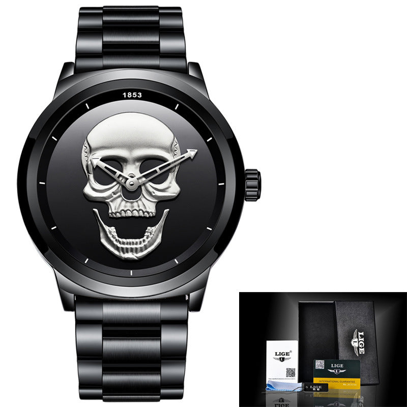LIGE Skull Stereoscopic Watch