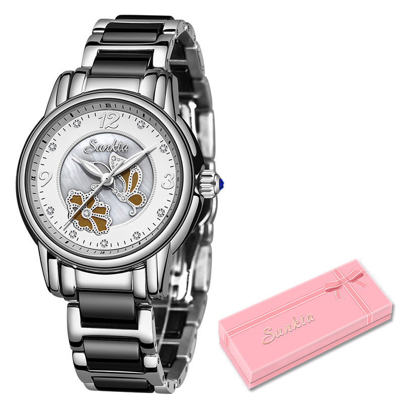 Lige High Quality Ceramic Exquisite Waterproof Ladies Watch