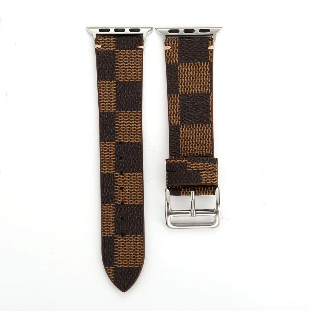 Plaid Leather Watchband for Apple Watch iwatch 38/40mm 42/44mm Series S1 S2 S3 S4