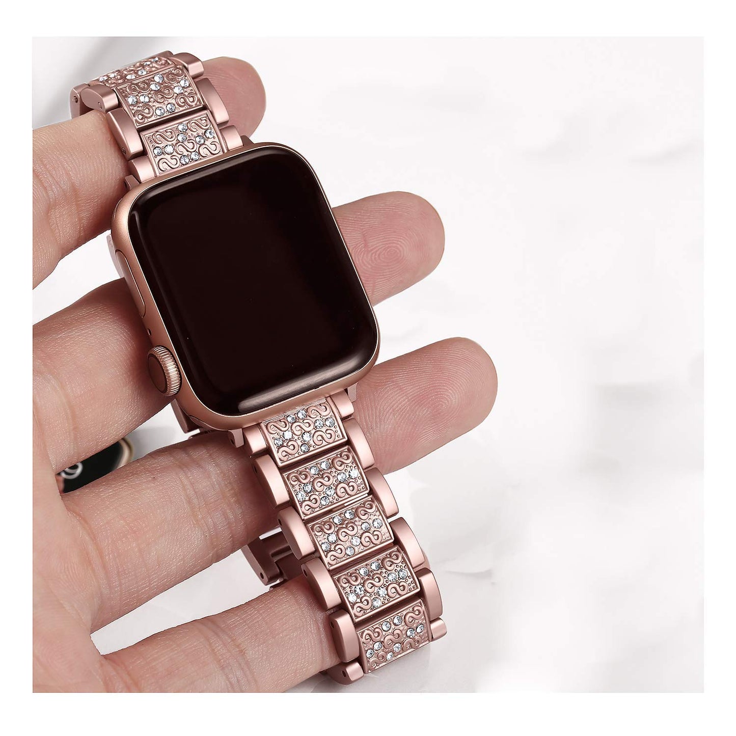 Apple Women's 40/44 38/42mm Diamond Band for Apple Watch S1 S2 S3 S4 Stainless Steel Strap