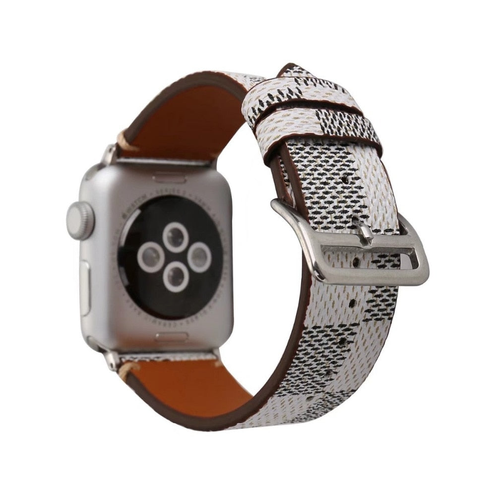 Plaid Leather Watchband for Apple Watch iwatch 38/40mm 42/44mm Series S1 S2 S3 S4
