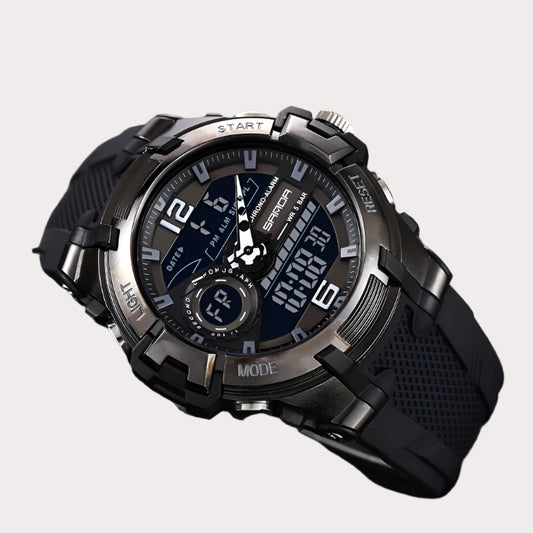 Sanda 6015 Dual Display Men's Clock Military Sports Waterproof WristWatch