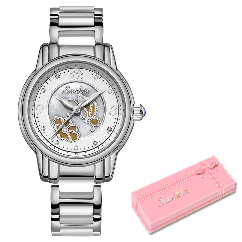 Lige High Quality Ceramic Exquisite Waterproof Ladies Watch