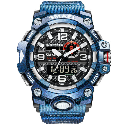 SMAEL 8035 Men's Sports Dual Time Digital Quartz 50m Waterproof LED Military
