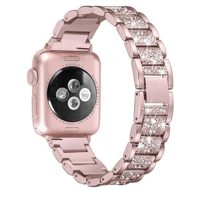 Apple Women's 40/44 38/42mm Diamond Band for Apple Watch S1 S2 S3 S4 Stainless Steel Strap