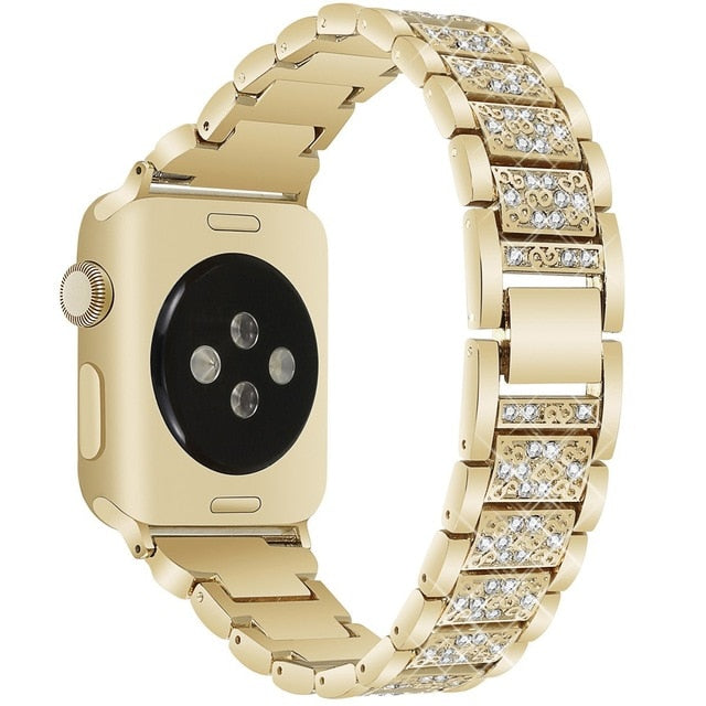Apple Women's 40/44 38/42mm Diamond Band for Apple Watch S1 S2 S3 S4 Stainless Steel Strap