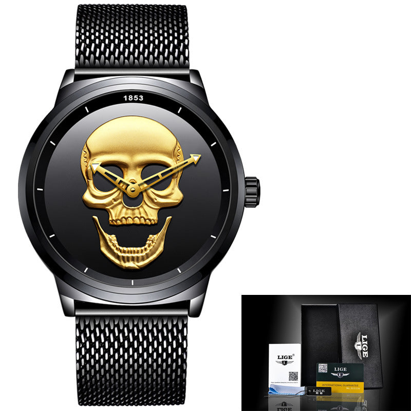 LIGE Skull Stereoscopic Watch