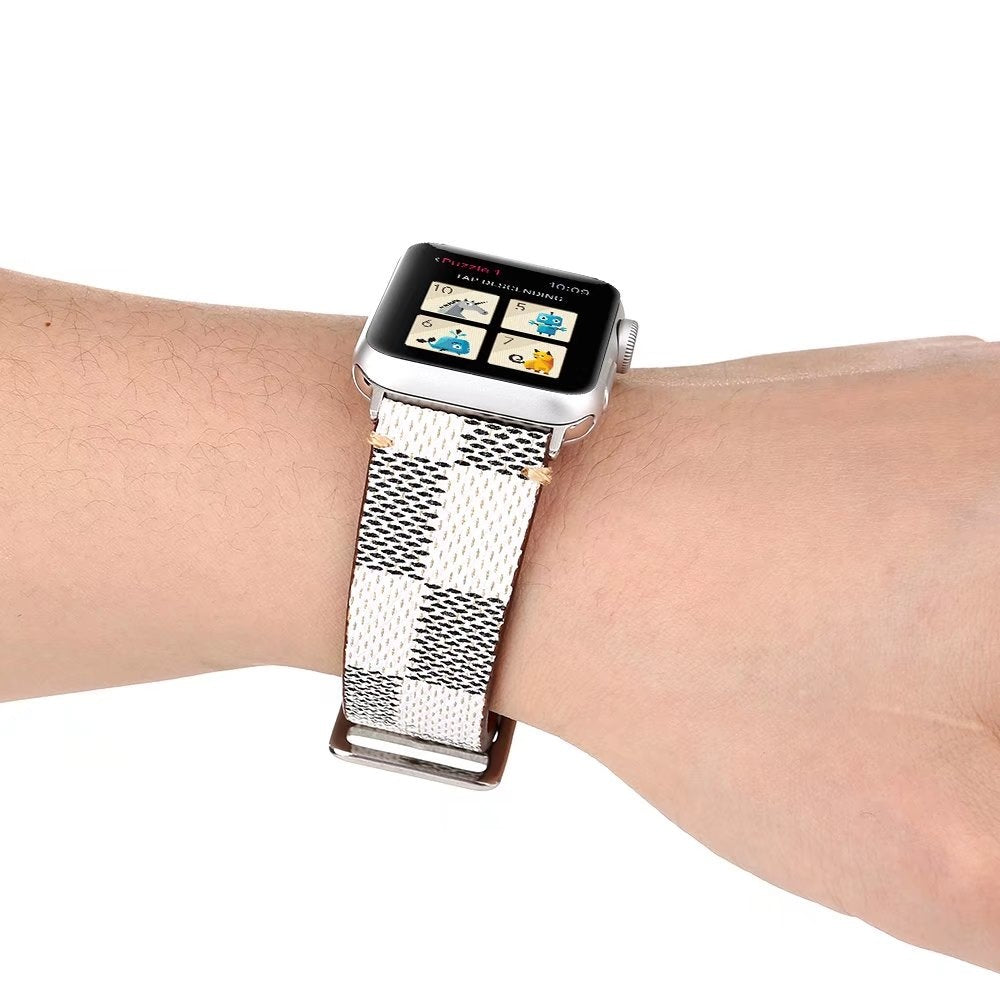 Plaid Leather Watchband for Apple Watch iwatch 38/40mm 42/44mm Series S1 S2 S3 S4